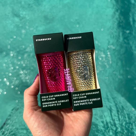 Starbucks Other - Starbucks 2022 Keychain Bundle Sangria and Gold Studded Ornaments